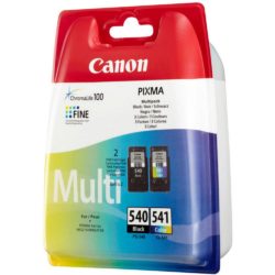 Canon Pixma PG-540 / CL-541 ChromaLife 100 Ink, Ink Cartridge, Black, Tri-Colour Multipack, 5225B006 (package 2 each)